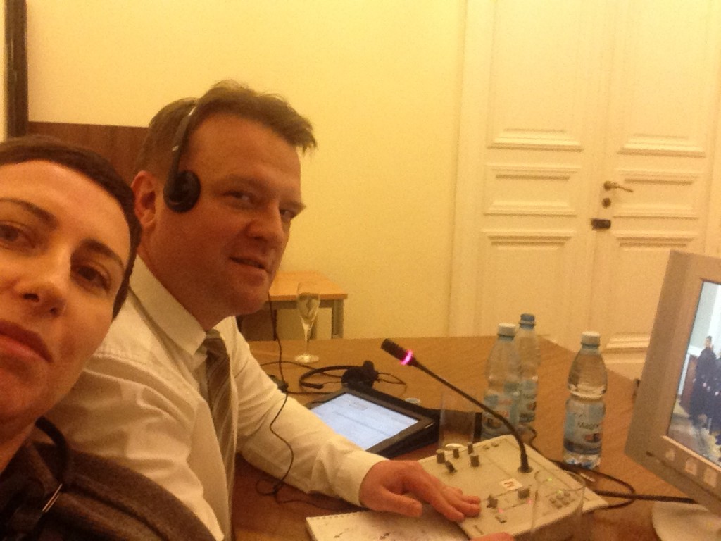 Tłumaczenie podczas jubileuszu Studium Europy Wschodniej UW.